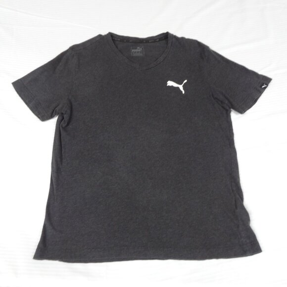 PUMA LEAPING LARGE CAT V-NECK SMALL GRAY ATHLETIC T-SHIRT K801 - Picture 1 of 4